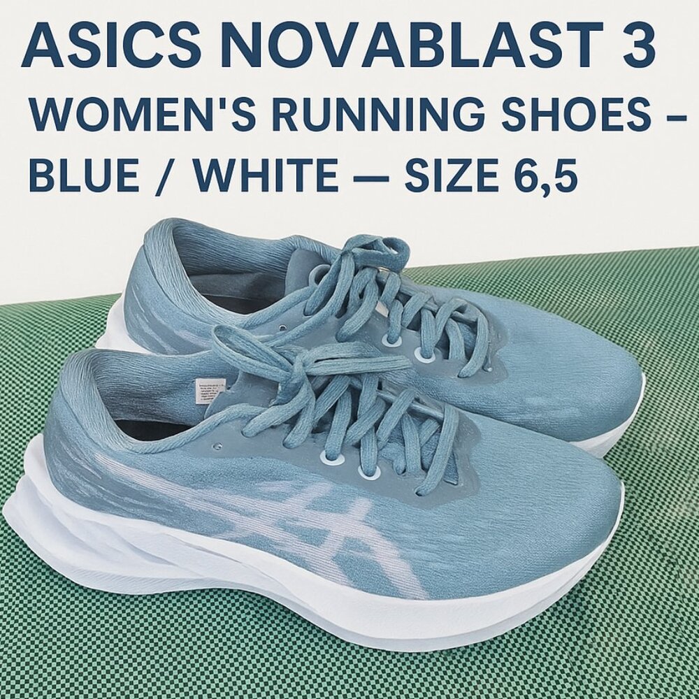 ASICS Novablast 3 Women’s Running Shoes – Blue/White – Size 6.5